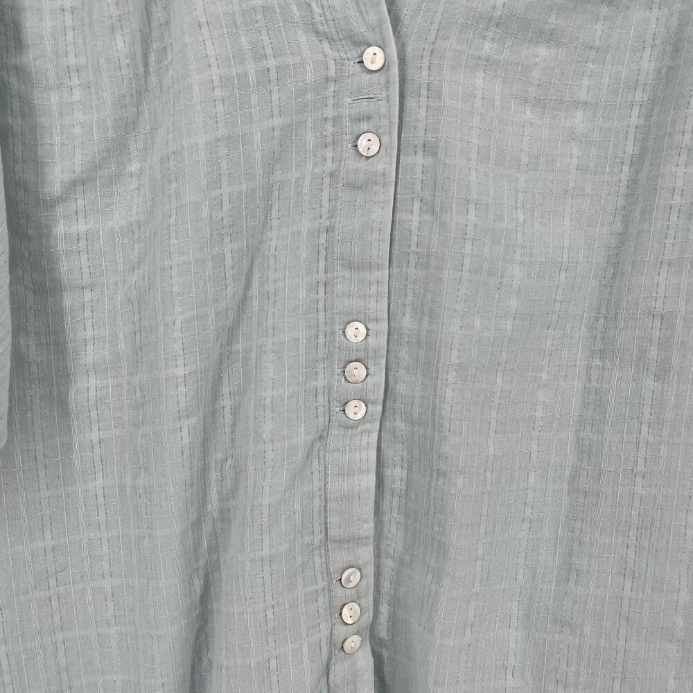 Sundance Larissa Smocked Balloon Sleeve Shirt Womens Size Medium Blue Metallic - Picture 4 of 7